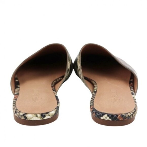 NWT Madewell Leather Snakeskin Embossed Flat Mules Shoes Size 6.5 - Picture 6 of 10